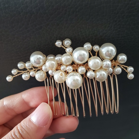 5pcs Bridal Pearl Comb Pin headpiece party evening main image 8